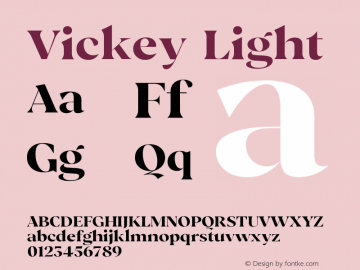 Vickey Light Version 1.002;Fontself Maker 3.5.1图片样张