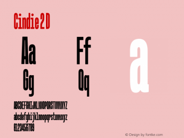 Cindie 2 D Version 1.000 | wf-rip DC20200325 Font Sample