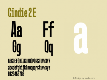 Cindie 2 E Version 1.000 | wf-rip DC20200325 Font Sample