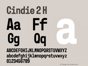 Cindie 2 H Version 1.000 | wf-rip DC20200325 Font Sample