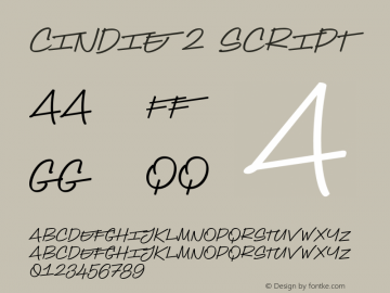 Cindie 2 Script Version 1.000 | wf-rip DC20200325 Font Sample