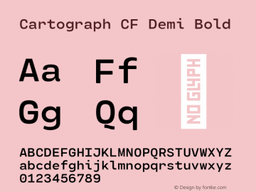 Cartograph CF Demi Bold Version 2.100 Font Sample
