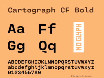 Cartograph CF Bold Version 2.100 Font Sample