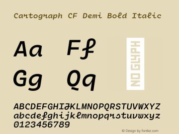 Cartograph CF Demi Bold Italic Version 2.100图片样张