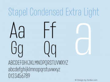 Stapel Condensed Extra Light Version 1.000 | wf-rip DC20200410 Font Sample