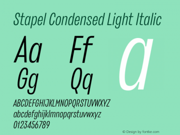 Stapel Condensed Light Italic Version 1.000 | wf-rip DC20200410图片样张