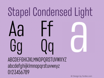 Stapel Condensed Light Version 1.000 | wf-rip DC20200410 Font Sample