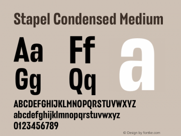 Stapel Condensed Medium Version 1.000 | wf-rip DC20200410 Font Sample