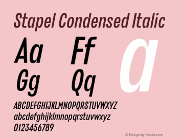 Stapel Condensed Italic Version 1.000 | wf-rip DC20200410图片样张