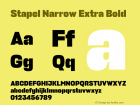 Stapel Narrow Extra Bold Version 1.000 | wf-rip DC20200410图片样张