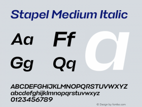 Stapel Medium Italic Version 1.000 | wf-rip DC20200410图片样张