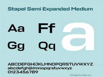 Stapel Semi Expanded Medium Version 1.000 | wf-rip DC20200410 Font Sample