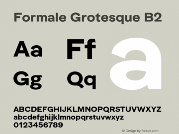 Formale Grotesque B2 Version 2.007;hotconv 1.0.109;makeotfexe 2.5.65596图片样张
