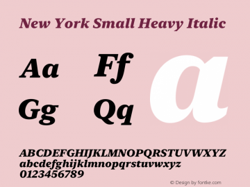 NewYorkSmall-HeavyItalic Version 15.0d4e34图片样张