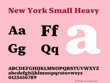 NewYorkSmall-Heavy Version 15.0d4e34 Font Sample