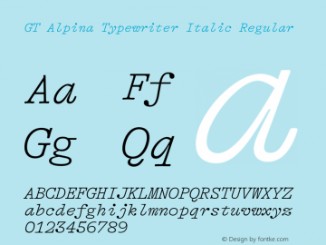 GT Alpina Typewriter Italic Version 6.001图片样张