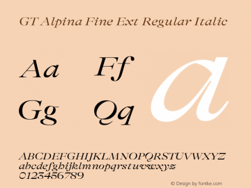 GT Alpina Fine Ext Regular Italic Version 6.000图片样张