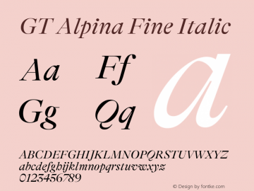 GT Alpina Fine Regular Italic Version 6.000图片样张