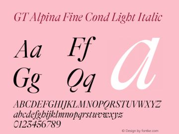 GT Alpina Fine Cond Light Italic Version 6.000图片样张