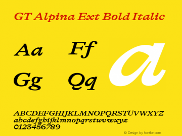 GT Alpina Ext Bold Italic Version 6.000图片样张