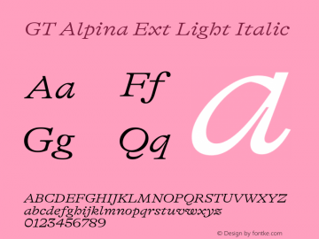 GT Alpina Ext Light Italic Version 6.000图片样张