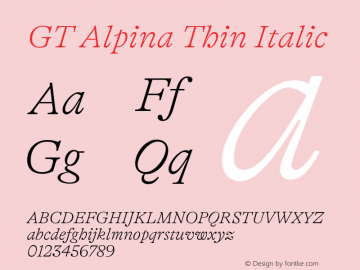 GT Alpina Thin Italic Version 6.000图片样张