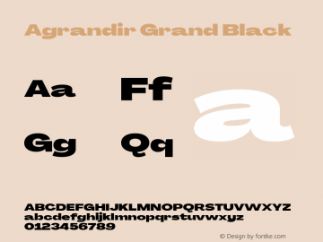 Agrandir Grand Black Version 3.000 Font Sample