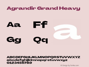 Agrandir Grand Heavy Version 3.000 Font Sample