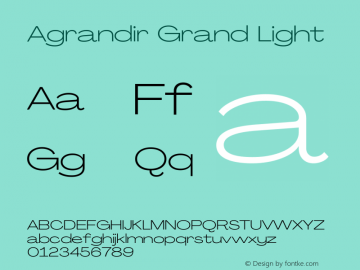 Agrandir Grand Light Version 3.000 Font Sample