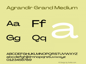 Agrandir Grand Medium Version 3.000 Font Sample