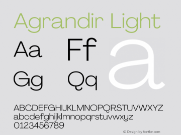 Agrandir Light Version 3.000 Font Sample