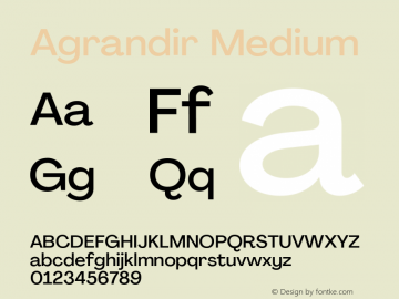 Agrandir Medium Version 3.000 Font Sample