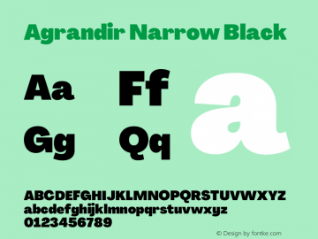 Agrandir Narrow Black Version 3.000 Font Sample