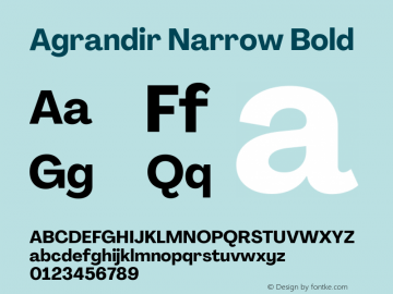 Agrandir Narrow Bold Version 3.000 Font Sample