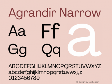 Agrandir Narrow Version 3.000 Font Sample