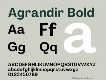 Agrandir Text Bold Version 3.000 Font Sample