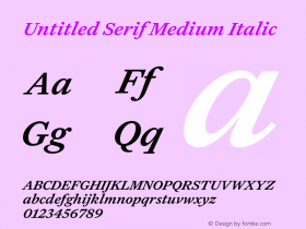 Untitled Serif Medium Italic Version 1.000 | wf-rip DC20170125图片样张