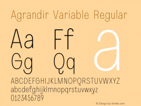 Agrandir Variable Regular Version 1.000图片样张