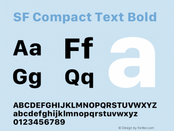 SFCompactText-Bold Version 15.0d7e11 Font Sample