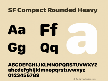 SFCompactRounded-Heavy Version 15.0d7e11 Font Sample