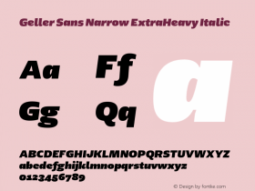 Geller Sans Narrow ExtraHeavy Italic Version 1.000 | w-rip DC20200315图片样张