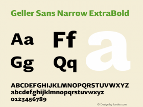 Geller Sans Narrow ExtraBold Version 1.000 | w-rip DC20200315图片样张