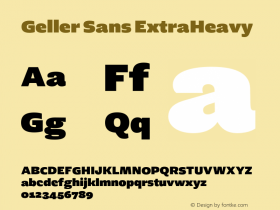 Geller Sans ExtraHeavy Version 1.000 | w-rip DC20200315 Font Sample