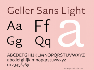 Geller Sans Light Version 1.000;hotconv 1.0.109;makeotfexe 2.5.65596图片样张