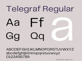 Telegraf Regular Version 1.000;hotconv 1.0.109;makeotfexe 2.5.65596 Font Sample