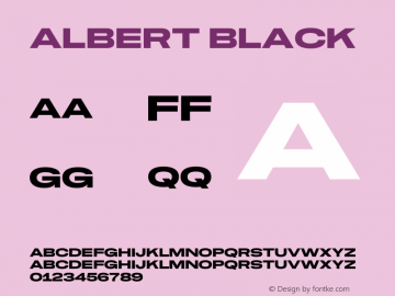 Albert Black Version 1.005 Font Sample