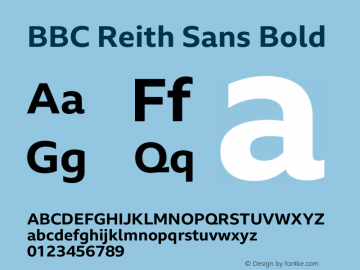 BBC Reith Sans Bold Version 2.302 Font Sample