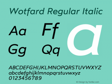 Wotfard Italic Version 1.000 | wf-rip DC20200330 Font Sample