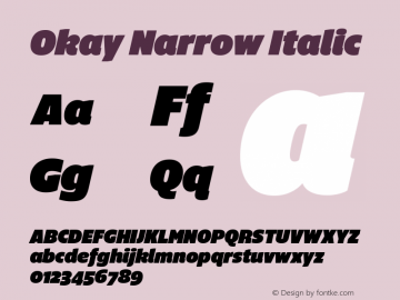 Okay Type - for webfont use only Version 1.0: Okay Font Maker v7p6190819 Font Sample