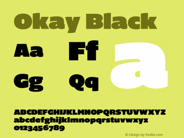 Okay Type - for webfont use only Version 1.0: Okay Font Maker v7p6190819图片样张